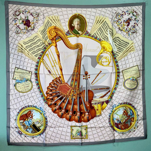HERMES Hermès Silk Scarf  Hommage a Mozart Hermes Silk Scarf - Picture 16 of 16